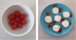 Cherry tomaten, pecannootjes en geiten kaas
