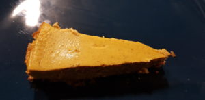 Piece of low carb keto Pumpkin Cheesecake