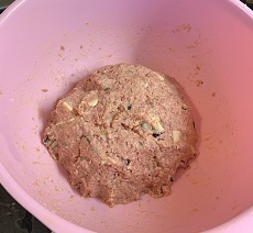 Ingredients mixed together meatloaf