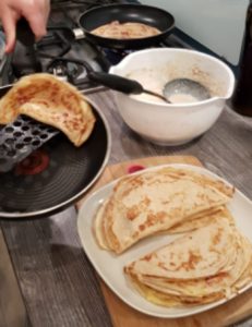 Making keto pancakes
