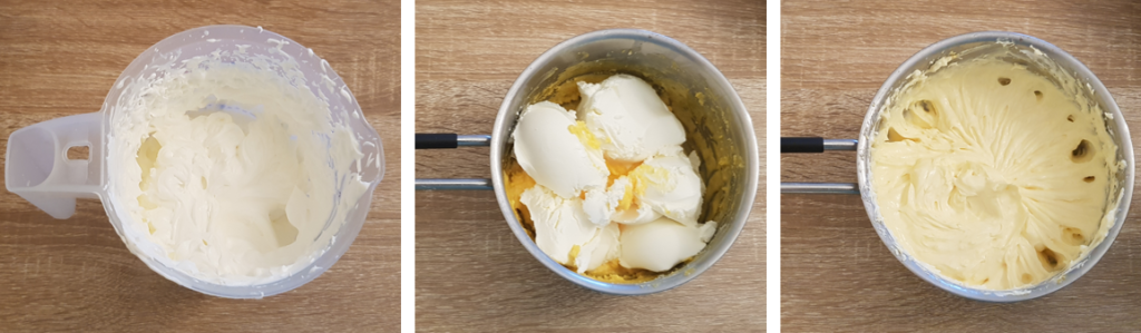 Combine the mascarpone, egg yolks and heavy cream