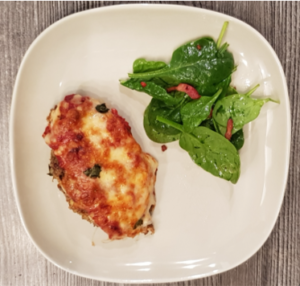 Keto Parmesan Chicken with Spinach Salad