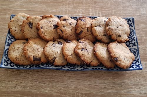 Keto Chocolate Chip Cookies on a plate
