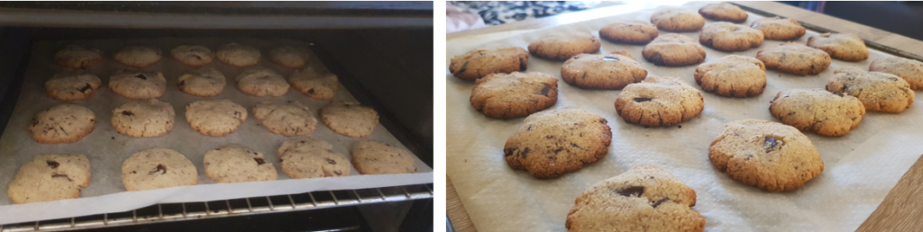 Bak de Keto chocolade chip koekjes in de oven