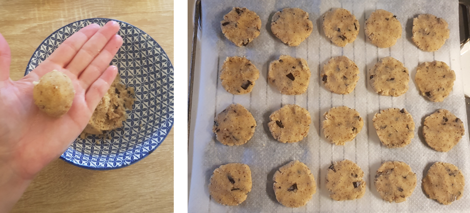 Rol en vorm de keto koekjes