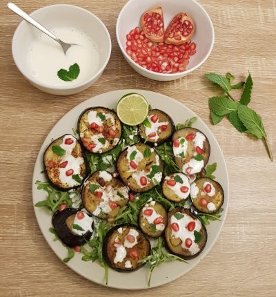 Aubergine & Pomegranate Salade